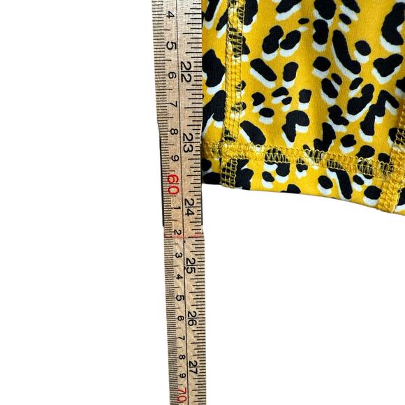 BCBGeneration Yellow Leopard Print Leggings | High Waist Stretch | Size Small - Picture 6 of 8